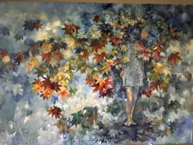 Olieverf op doek " Girl in the shadow"