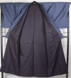 Zijden heren kimono "Indigo blauw"