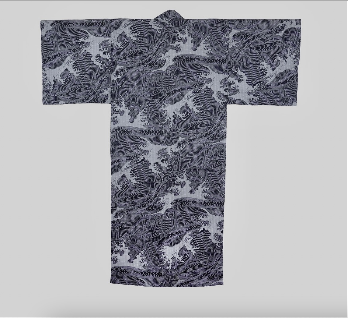Herenkimono "the Big Wave" katoen maat XL