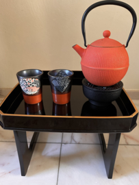 Orginele Japanse theepot in steenrood ( 0.9 liter )