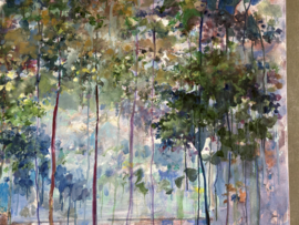 Olieverf op doek " Forest in Blue "