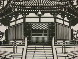 Japanse knipkunst "tempel in Kyoto"
