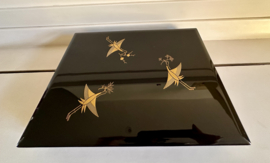 Sieraden / documenten doos in Japans lakwerk " vliegende kraanvogels"