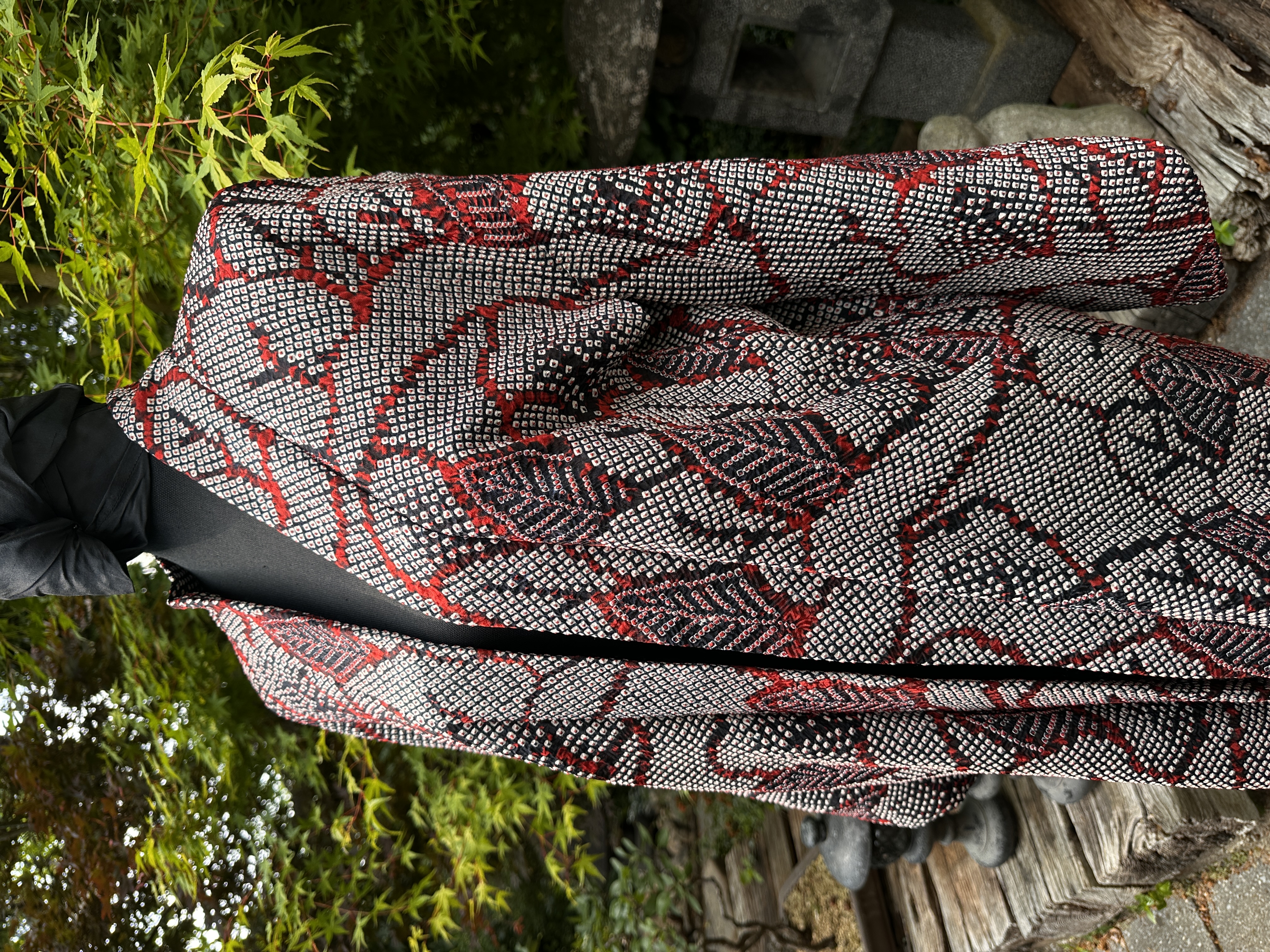 Zijden kimono jasje "Sibori zijde"