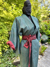 Kimono " Emerald Green " in volledig zijde