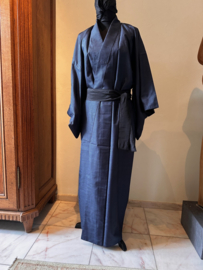 Zijden heren kimono "Indigo blauw"