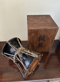 Antieke Japanse handtrommel EDO-PERIODE uit het Noh-theater