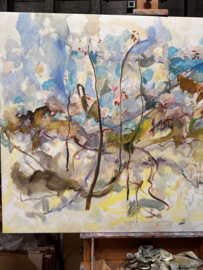 Olieverf op doek "Blowing in the Wind"
