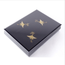 Sieraden / documenten doos in Japans lakwerk " vliegende kraanvogels"