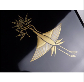 Sieraden / documenten doos in Japans lakwerk " vliegende kraanvogels"