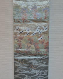 Zijden obi ( orginele centuur voor Geisha's) " Flying Cranes"