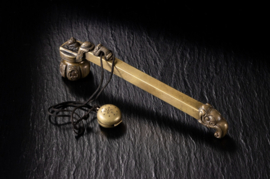 Antiek bronzen Japans inktpotje met penseelhouder