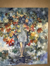 Olieverf op doek " Girl in the shadow"