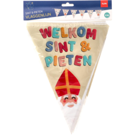 Vlaggenlijn 'Welkom Sint & Pieten' - Sint en Pieten - 6 meter