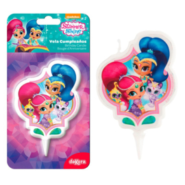 Shimmer and Shine 2D taart kaars 7,5 cm.