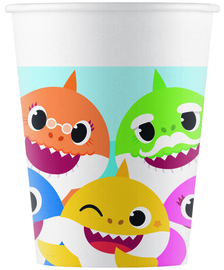 Baby Shark bekertjes party FSC 200 ml. 8 st.