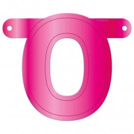 Banner letter O fuchsia