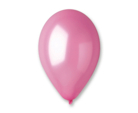 Ballon metallic roze ø 30 cm. 10 st.