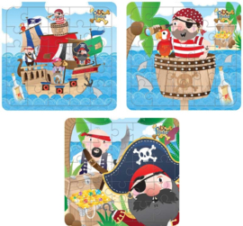 Piraten uitdeel mini puzzel 13 x 12 cm. p/stuk