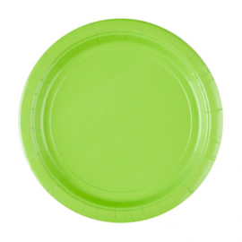 Lime groene wegwerp bordjes ø 21,9 cm. 8 st.
