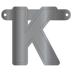 Banner letter K metallic zilver