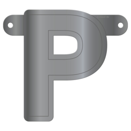 Banner letter P metallic zilver