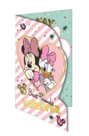 Disney Minnie Mouse en Katrien wenskaart Best Friends Forever (blanco)