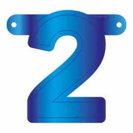 Banner cijfer 2 blauw