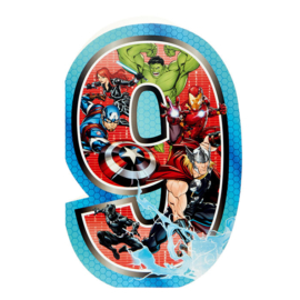 Avengers verjaardagskaart 9 jaar