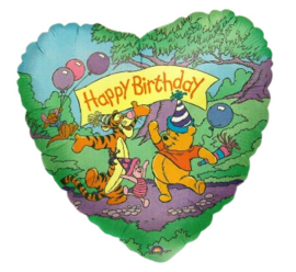 Disney Winnie de Poeh hart folieballon happy birthday 45 cm.