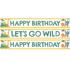 Jungle happy birthday banner Get Wild 1 mtr. 3 st.