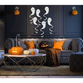 Hangdecoratie Spookjes - Happy Halloween - 6 stuks