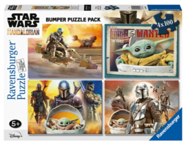 Star Wars The Mandalorian puzzel 4 x 100 stukjes