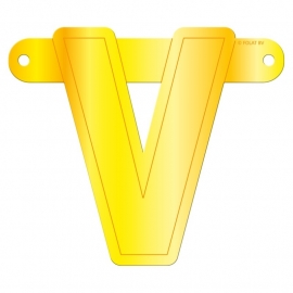 Banner letter V geel