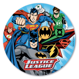 Justice League ouwel taart decoratie ø 20 cm.