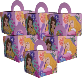 Disney Princess traktatie doosje klein 6,5 x 6,5 x 6,5 cm. 8 st.