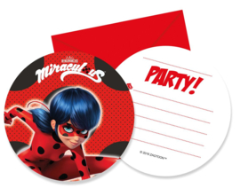 Ladybug uitnodigingen party 6 st.