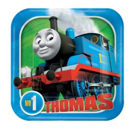 Thomas de gebakbordjes 17,8 x cm. | Thomas de Trein feestartikelen Magic Moments For Kids