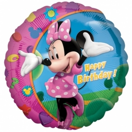 Disney Minnie Mouse happy birthday folieballon ø 43 cm.