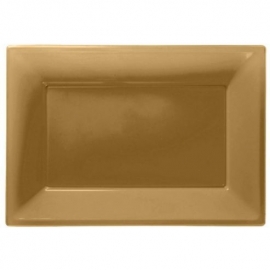 Gouden wegwerp serveerschalen set 32 x 23 cm. 3 st.
