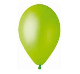 Ballon metallic limegroen ø 30 cm. 10 st.