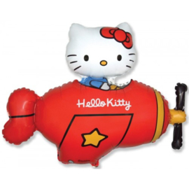Hello Kitty folieballon Plane Red 77 x 92 cm.