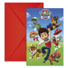 Paw Patrol Let's Roll uitnodigingen 6 st.