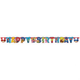 Super Mario Bros happy birthday slinger 1,9 mtr.