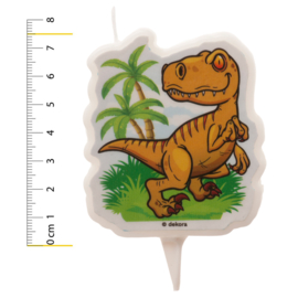 Dinosaurus taart kaars 2D 7,5 cm.