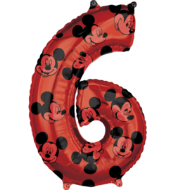 Disney Mickey Mouse folieballon 6 jaar 66 cm.