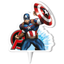 Captain America 2D verjaardag taart kaars