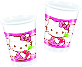 Hello Kitty Hearts bekertjes 20 cl. 8 st.