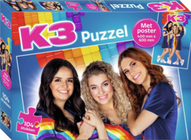 K3 puzzel 104 stukjes met poster