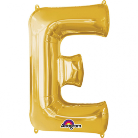 Folieballon letter E goud 53 x 81 cm. (Amscan)